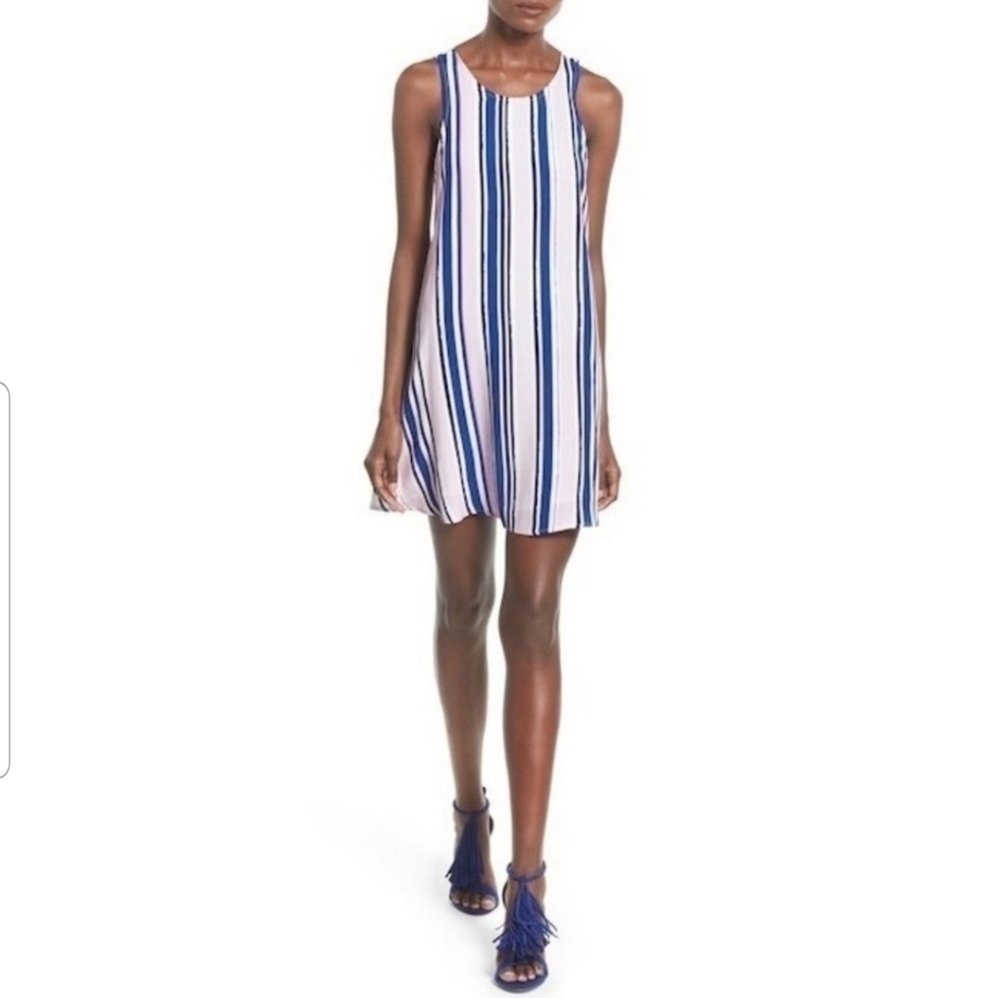 ASTR The Label Rena Striped Racerback Shift Dress Pink/Blue/White Size S